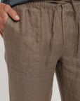 Pantalón hombre lino taupe Froens