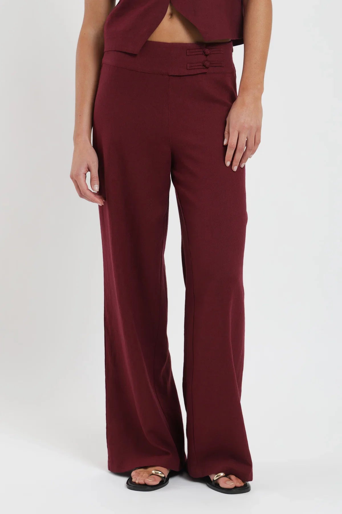 Pantalón mujer Luna burdeo Froens