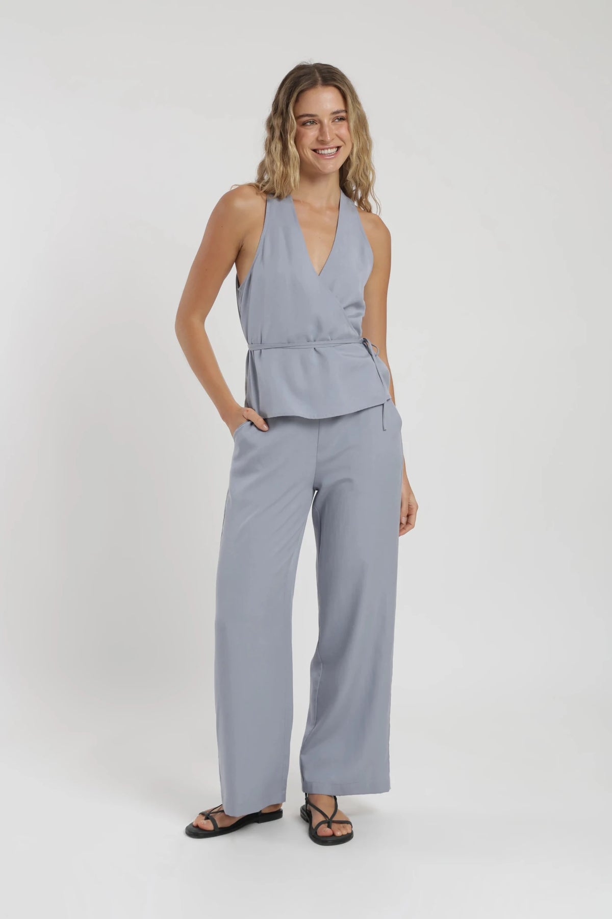 Pantalón mujer coral gris Froens