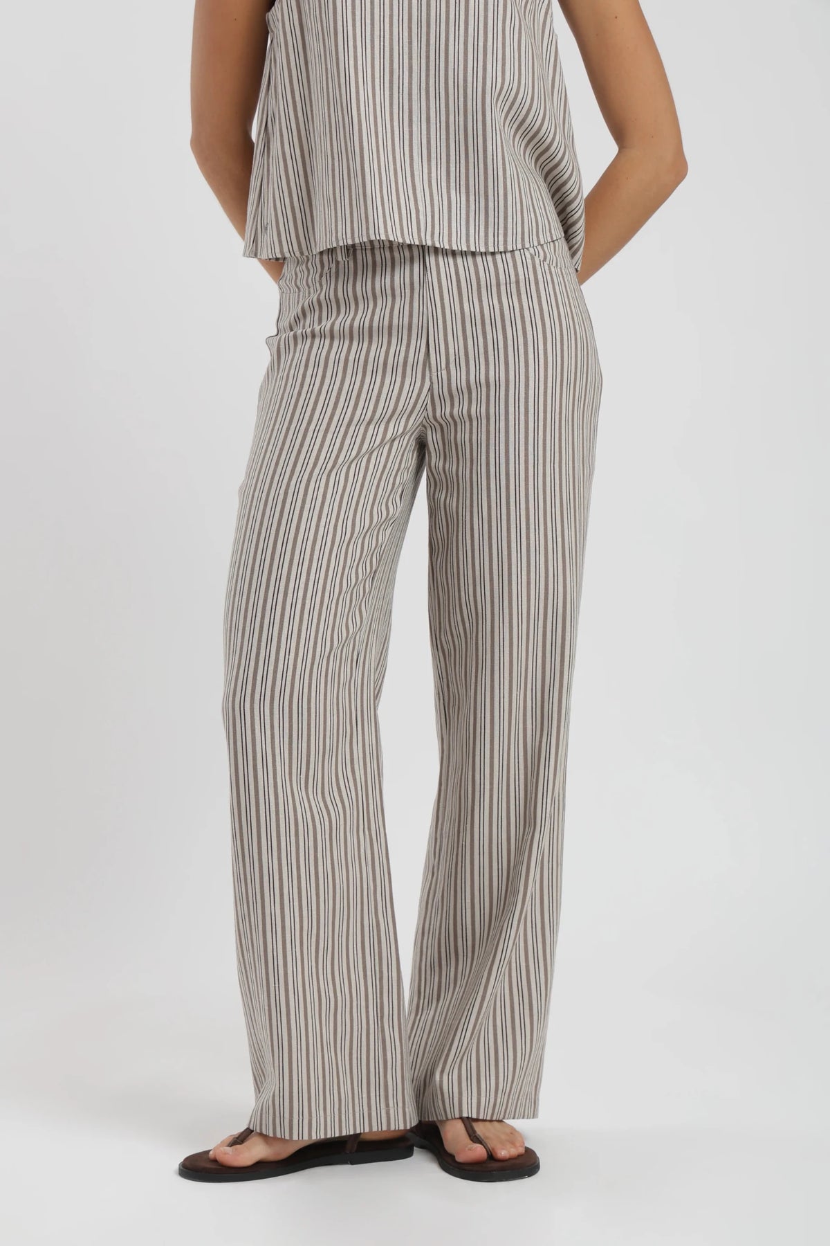 Pantalón mujer faro stripes beige Froens