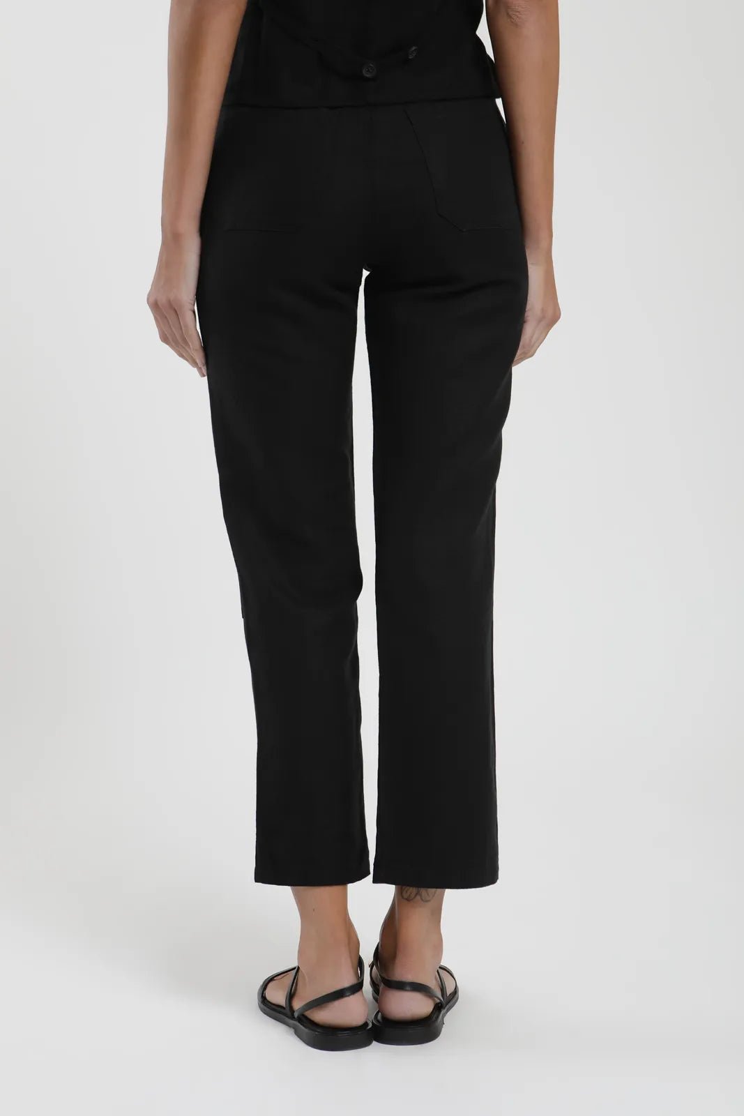 Pantalón mujer Iris negro - Lino - Frøens