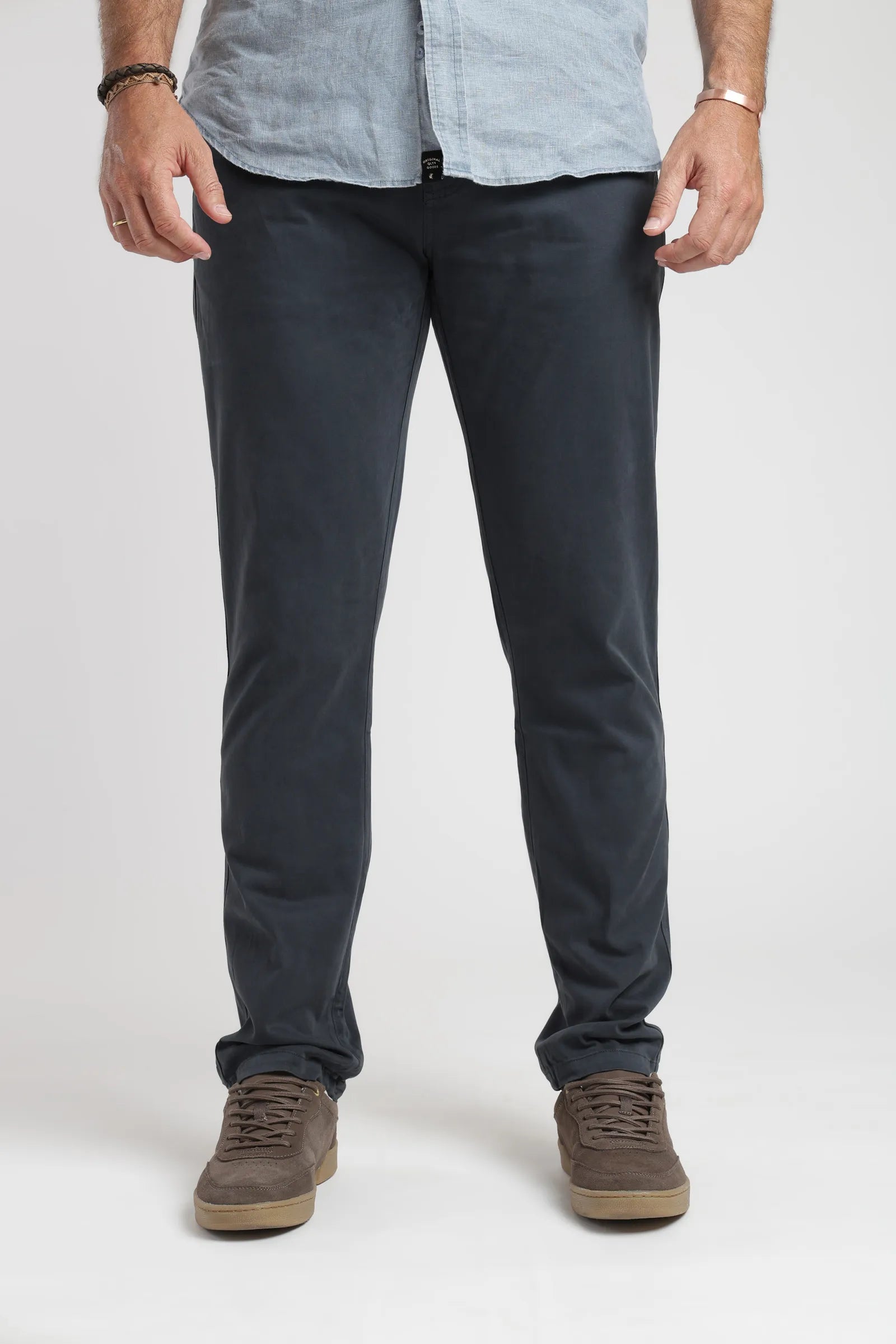 Label - Pantalón hombre Shaper azul algodón orgánico