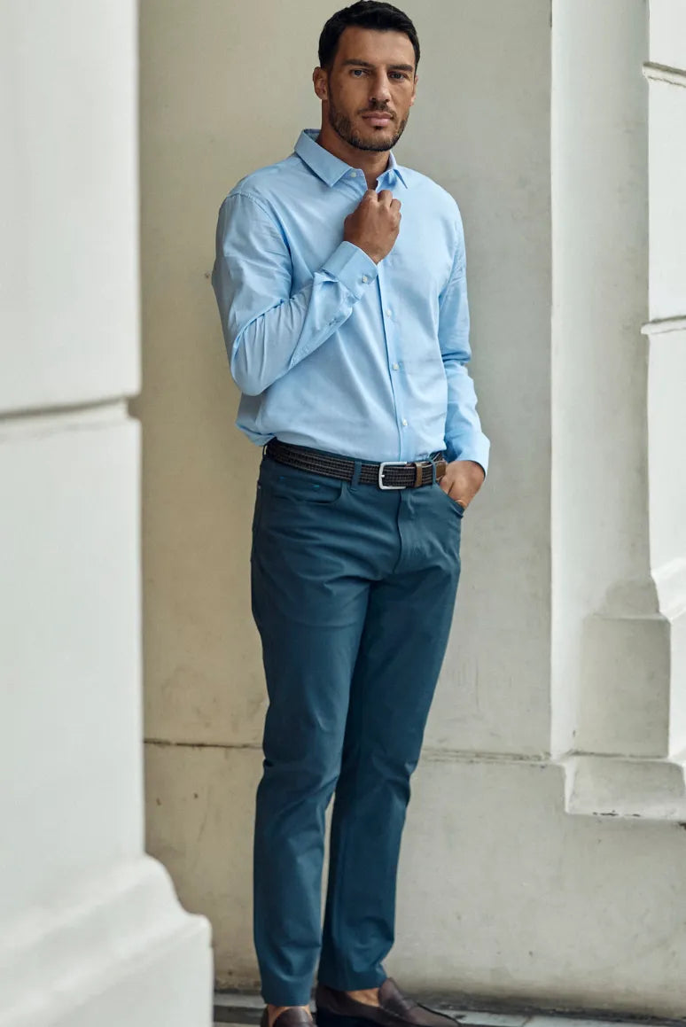 Label - Pantalón hombre chino azul