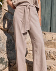 Pantalón mujer Mara beige - Lino