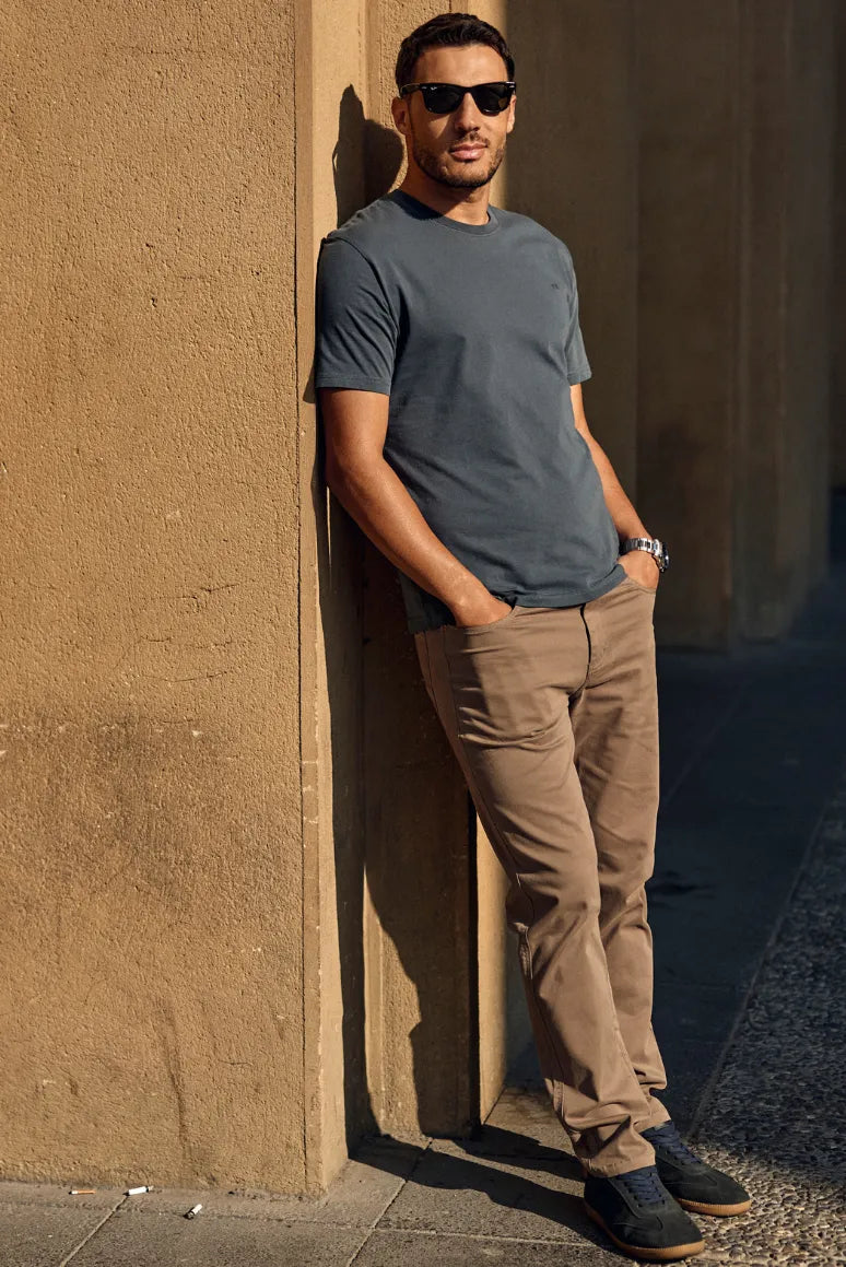 Label - Pantalón hombre shaper café