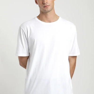 Polera manga corta hombre Plain blanco - Algodón orgánico