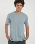 Polera manga corta hombre Plain celeste - Algodón orgánico