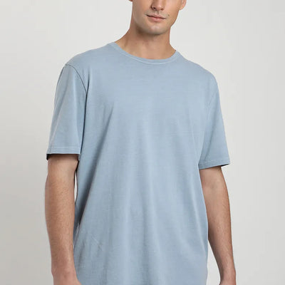 Polera manga corta hombre Plain celeste - Algodón orgánico