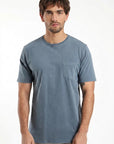 Polera manga corta hombre Bolsillo azul
