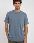 Polera manga corta hombre Bolsillo azul