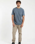 Polera manga corta hombre Bolsillo azul