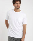 Polera manga corta hombre Bolsillo blanco