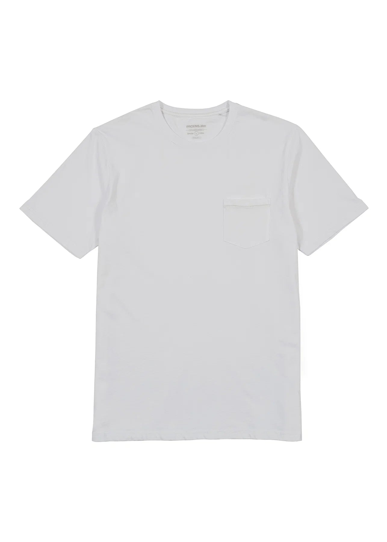 Polera manga corta hombre Bolsillo stitch blanco