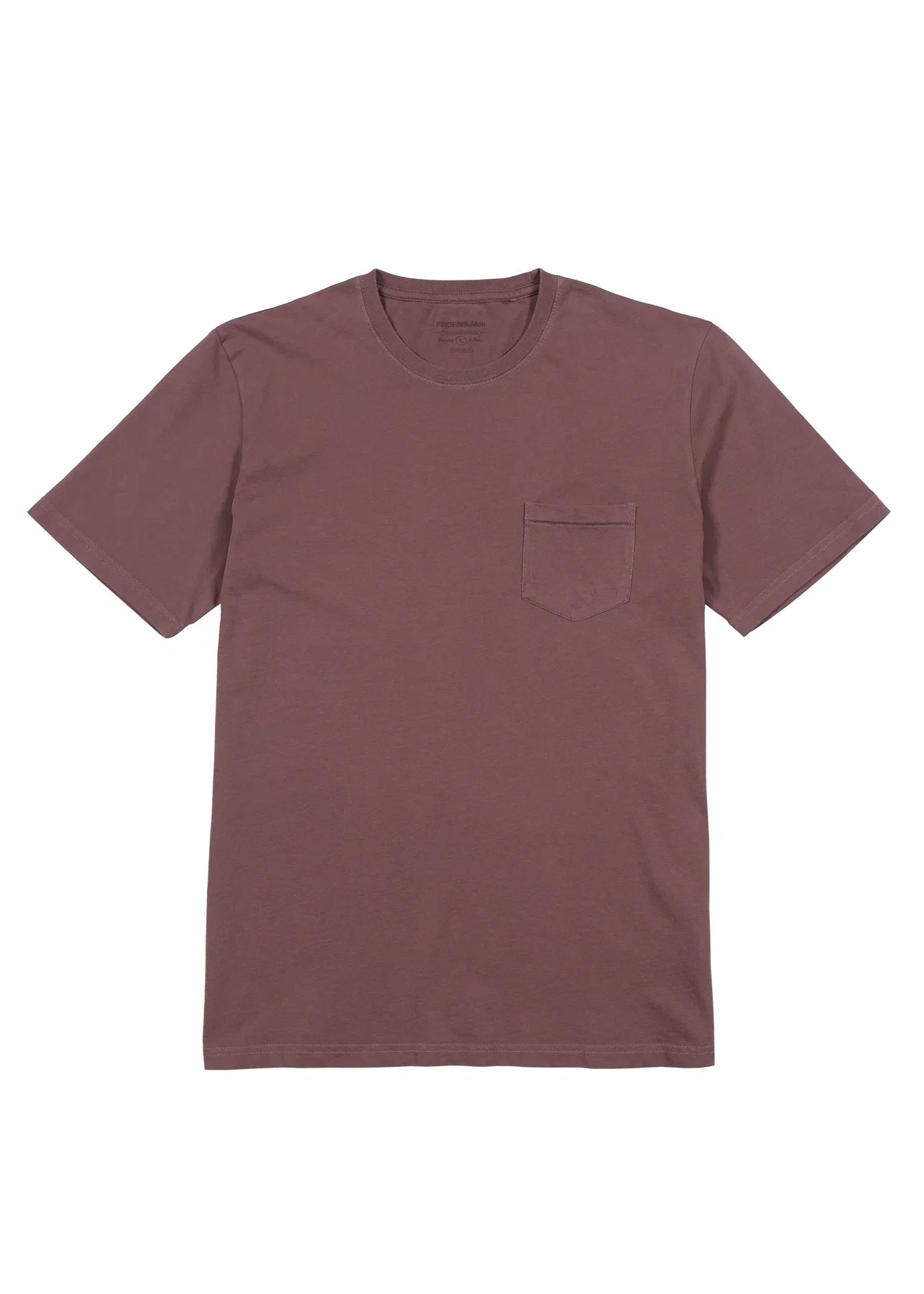 Polera manga corta hombre Bolsillo stitch burdeo