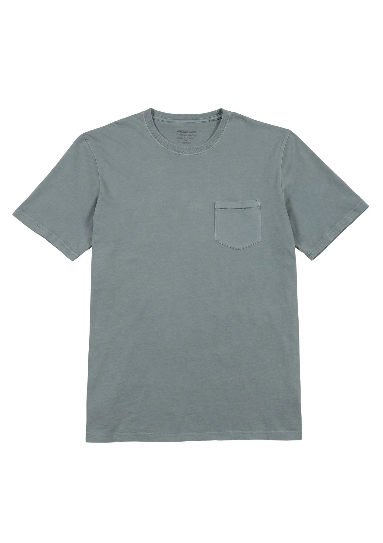 Polera manga corta hombre Bolsillo stitch celeste