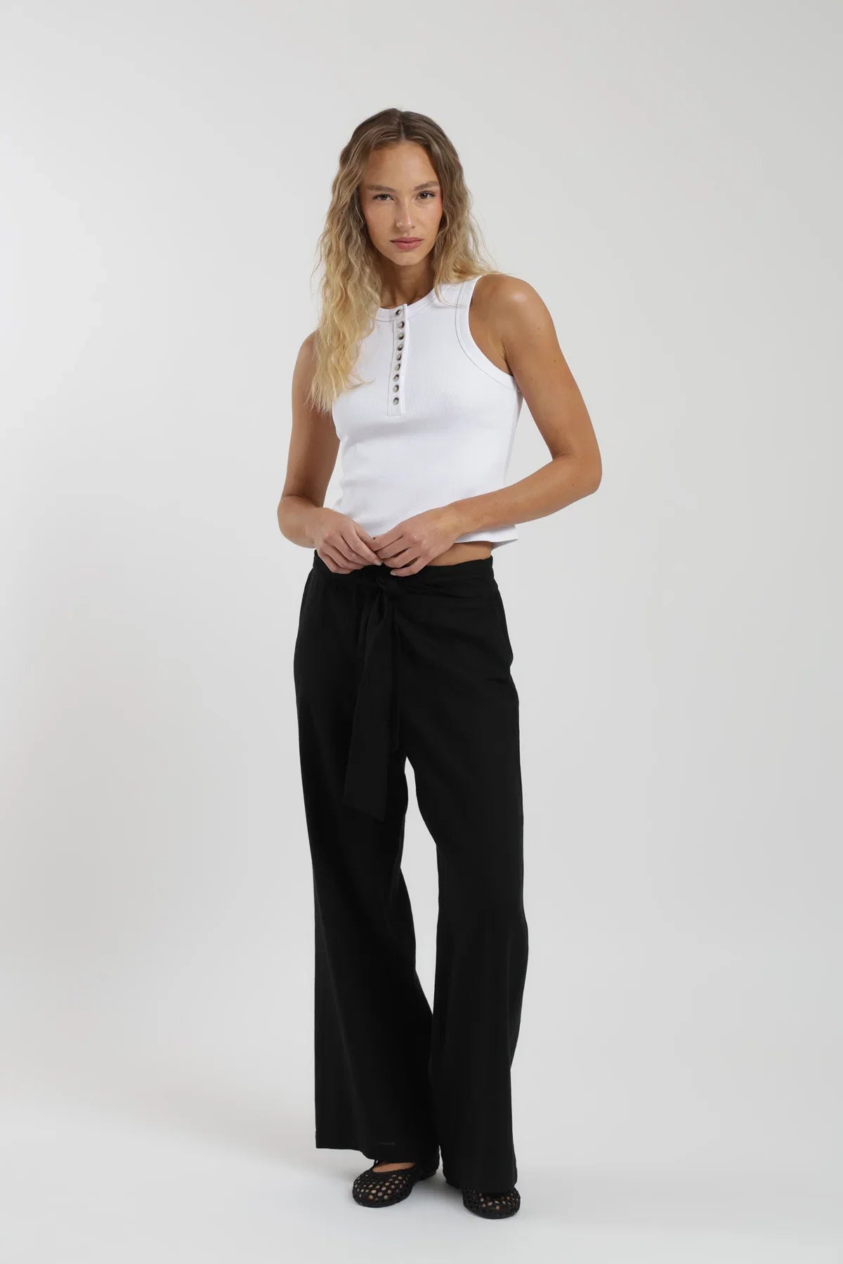 Polera sin mangas mujer Botones blanco Froens