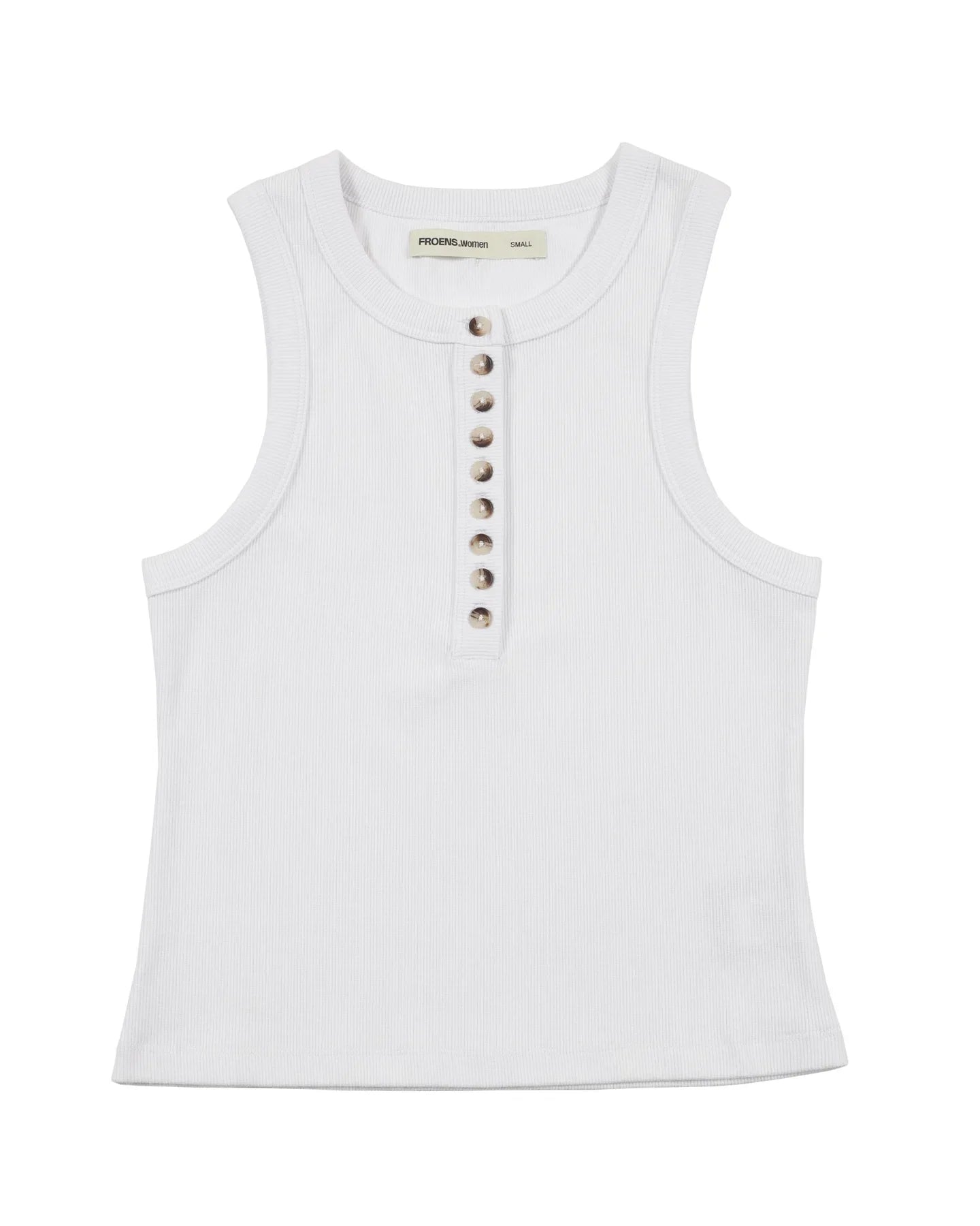 Polera sin mangas mujer Botones blanco Froens