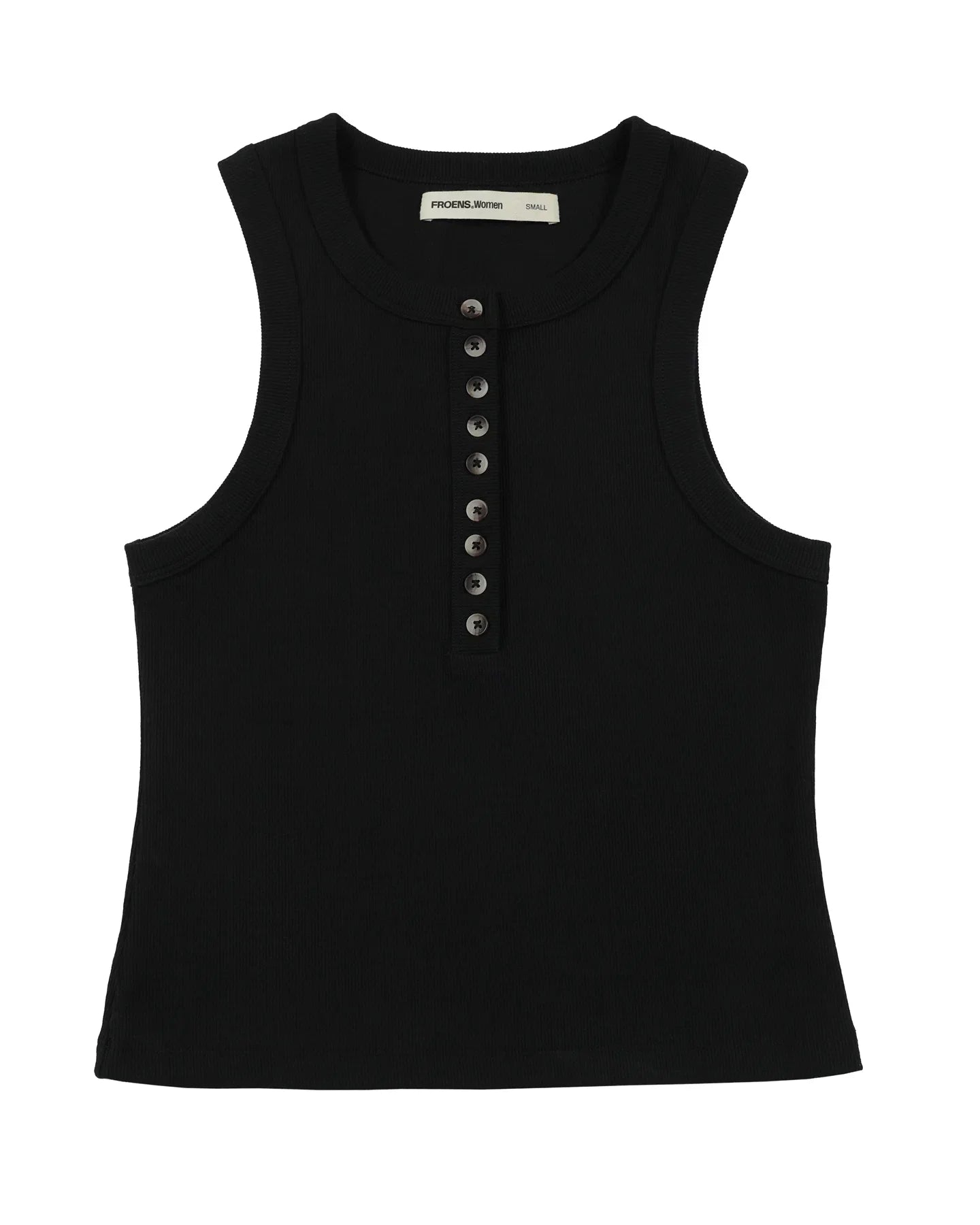 Polera sin mangas mujer Botones negro Froens