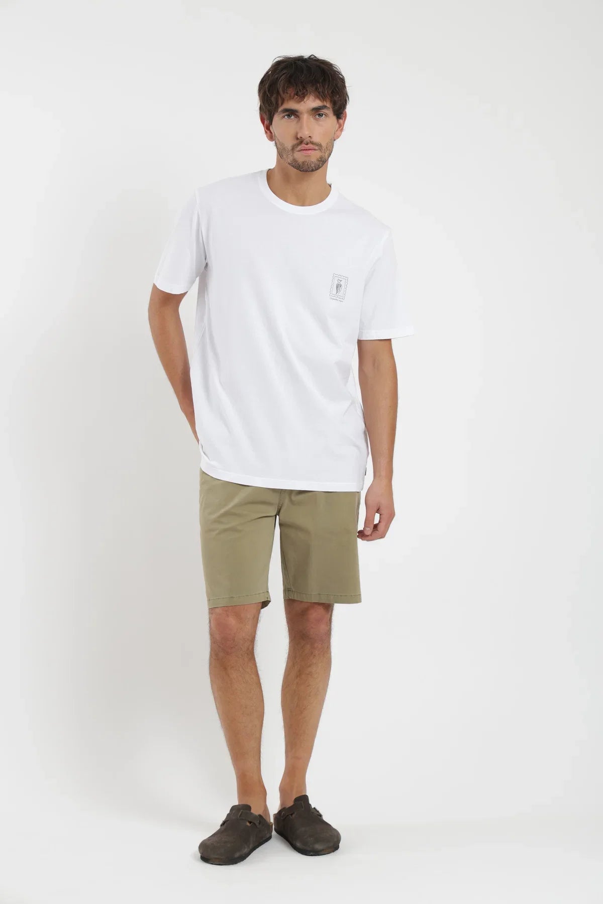 Polera manga corta hombre Carpintero blanco Froens