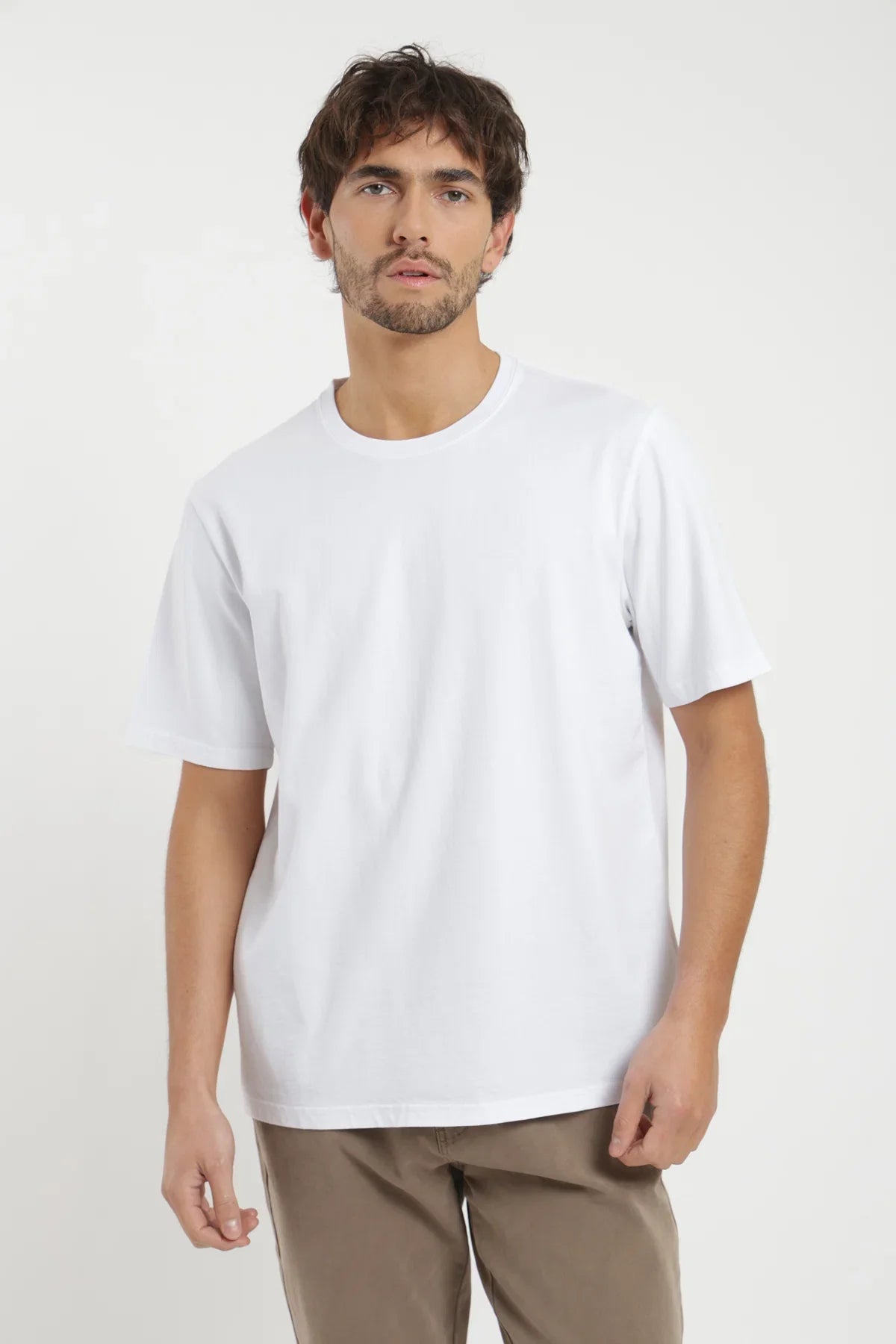 Polera manga corta hombre Crop blanco Froens