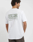 Polera manga corta hombre Flores blanco Froens