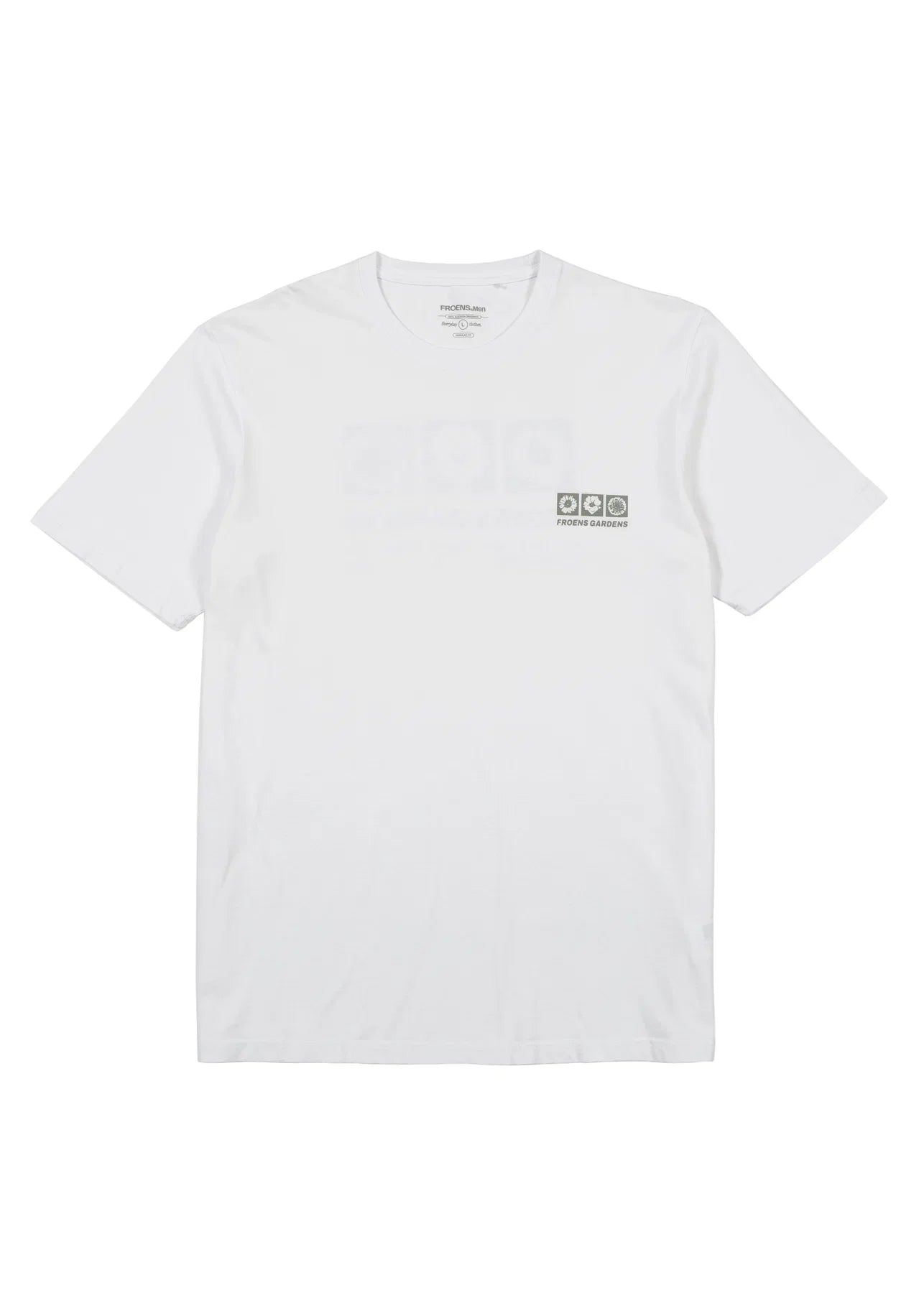Polera manga corta hombre Flores blanco