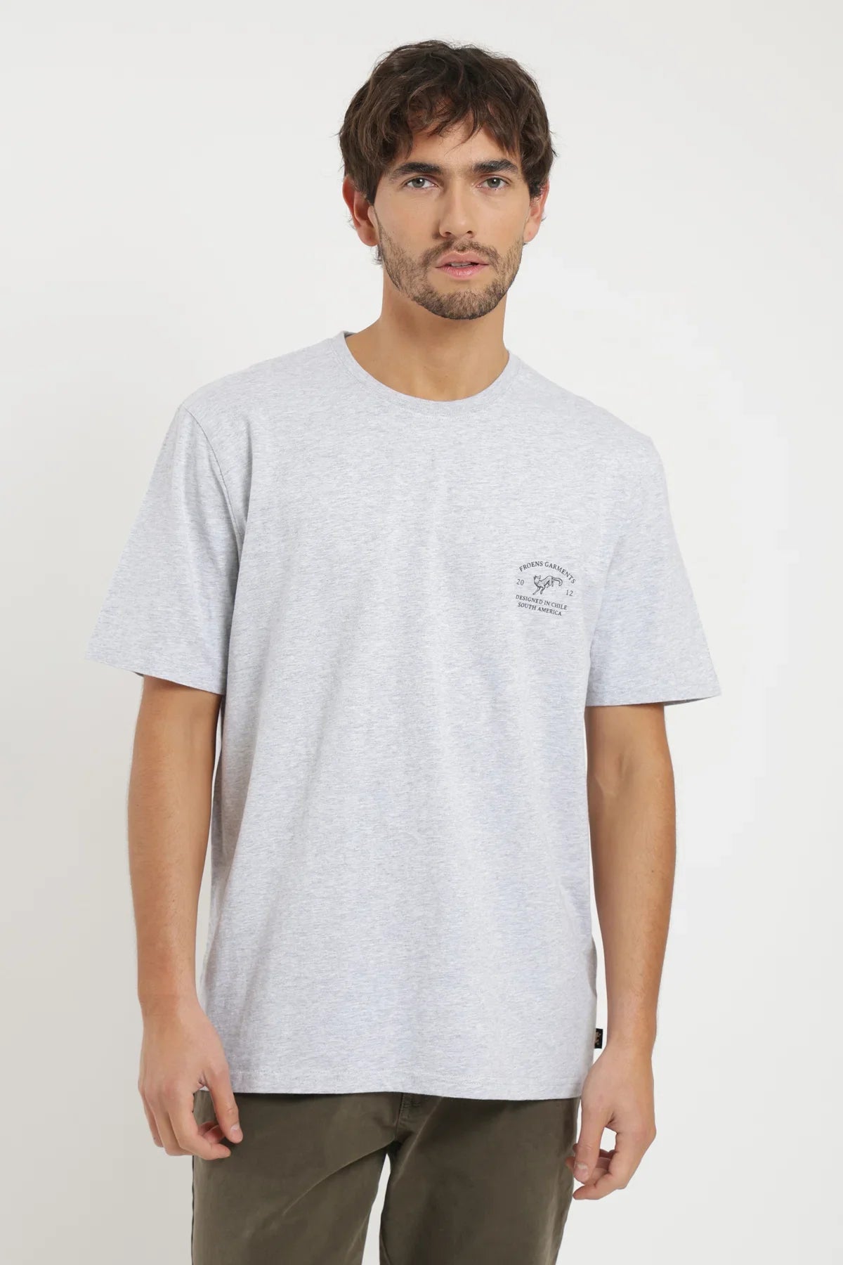 Polera manga corta hombre Fox gris Froens