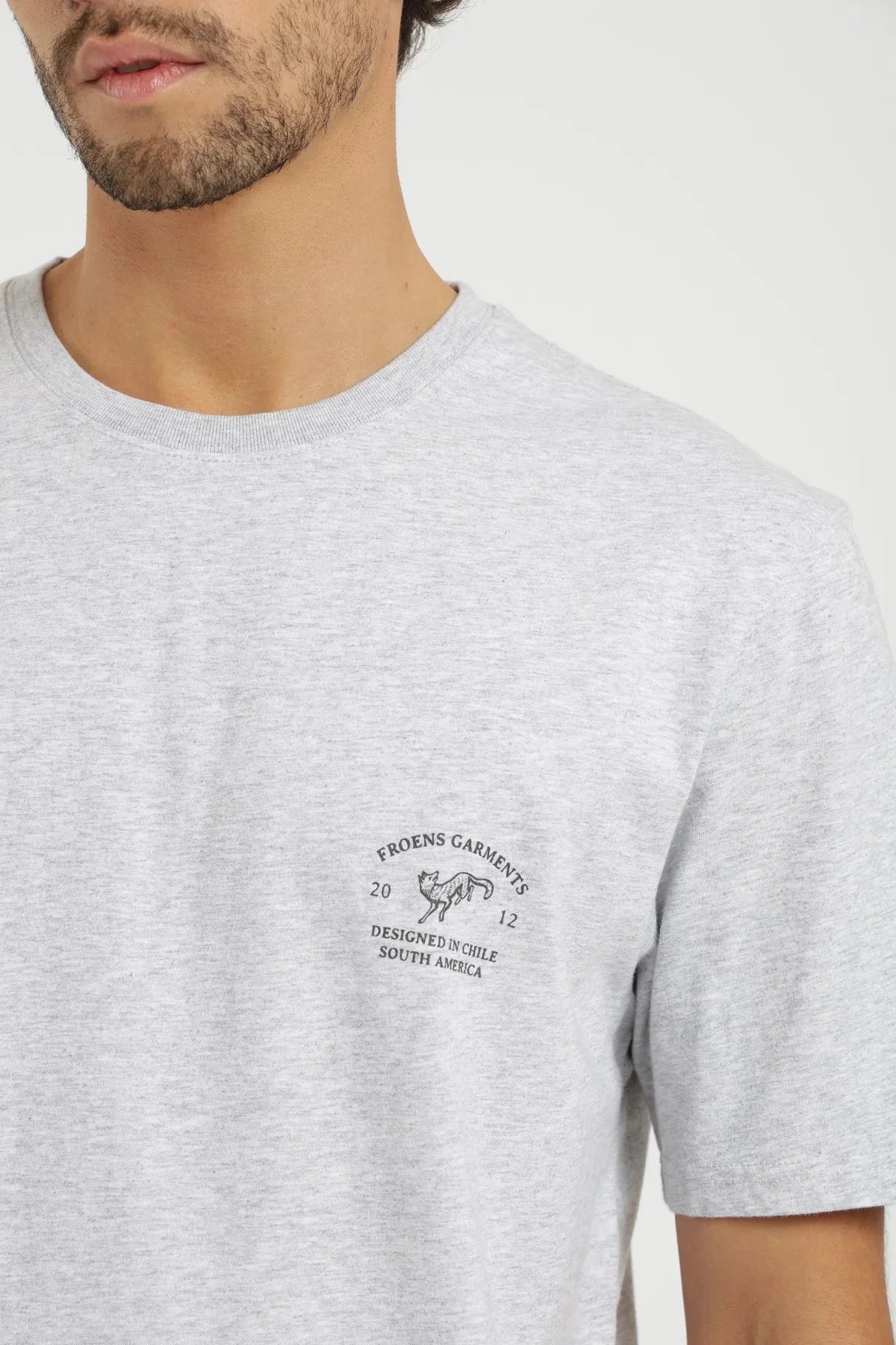 Polera manga corta hombre Fox gris Froens