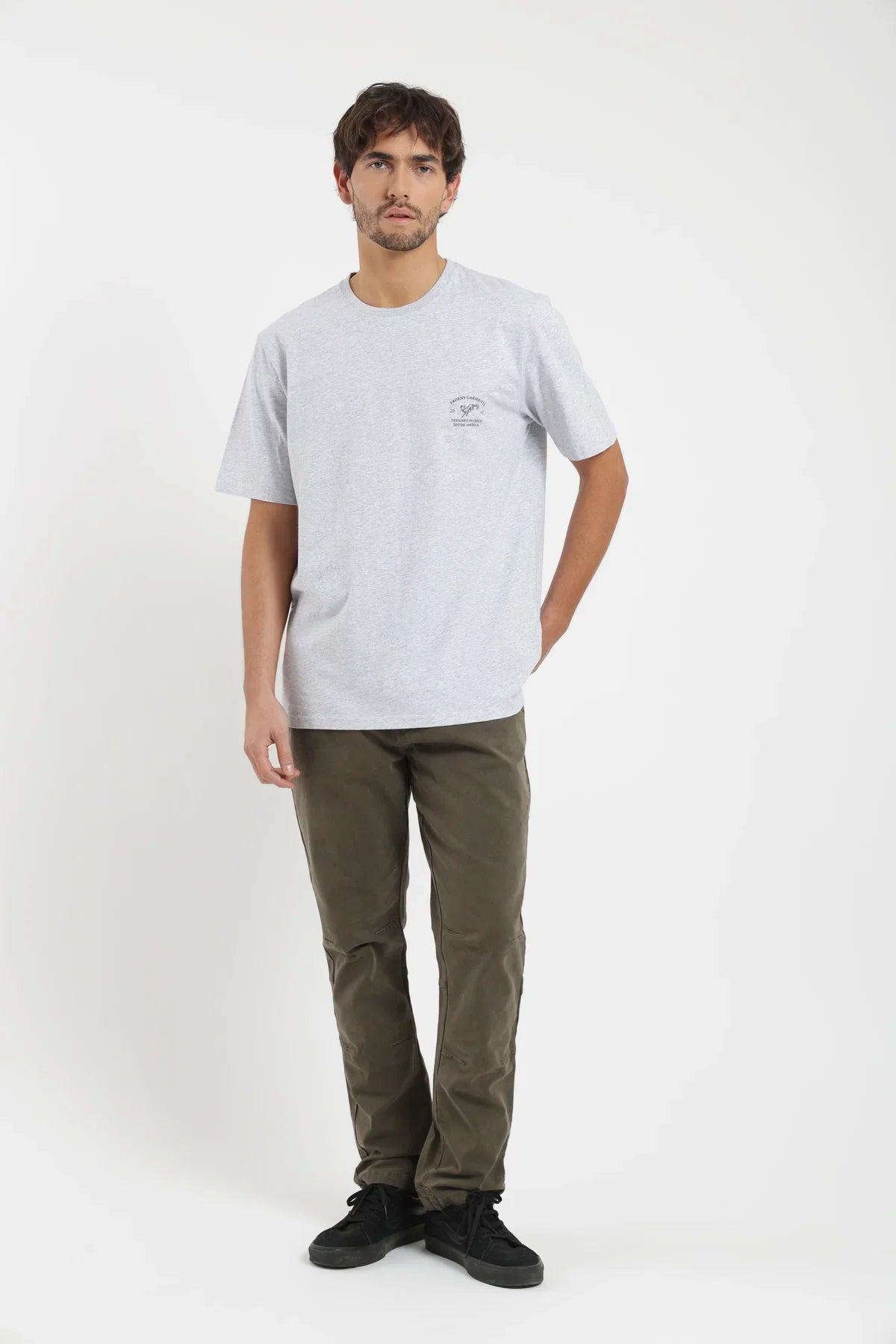 Polera manga corta hombre Fox gris Froens