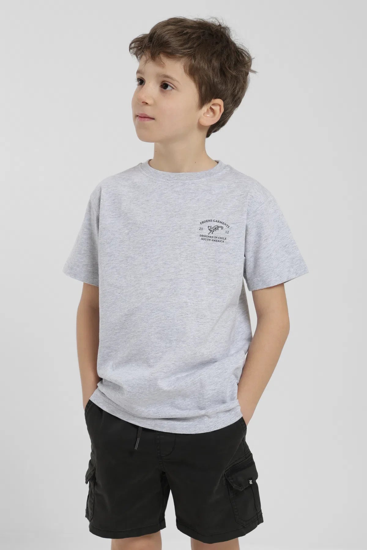 Polera Fox Kids gris Froens