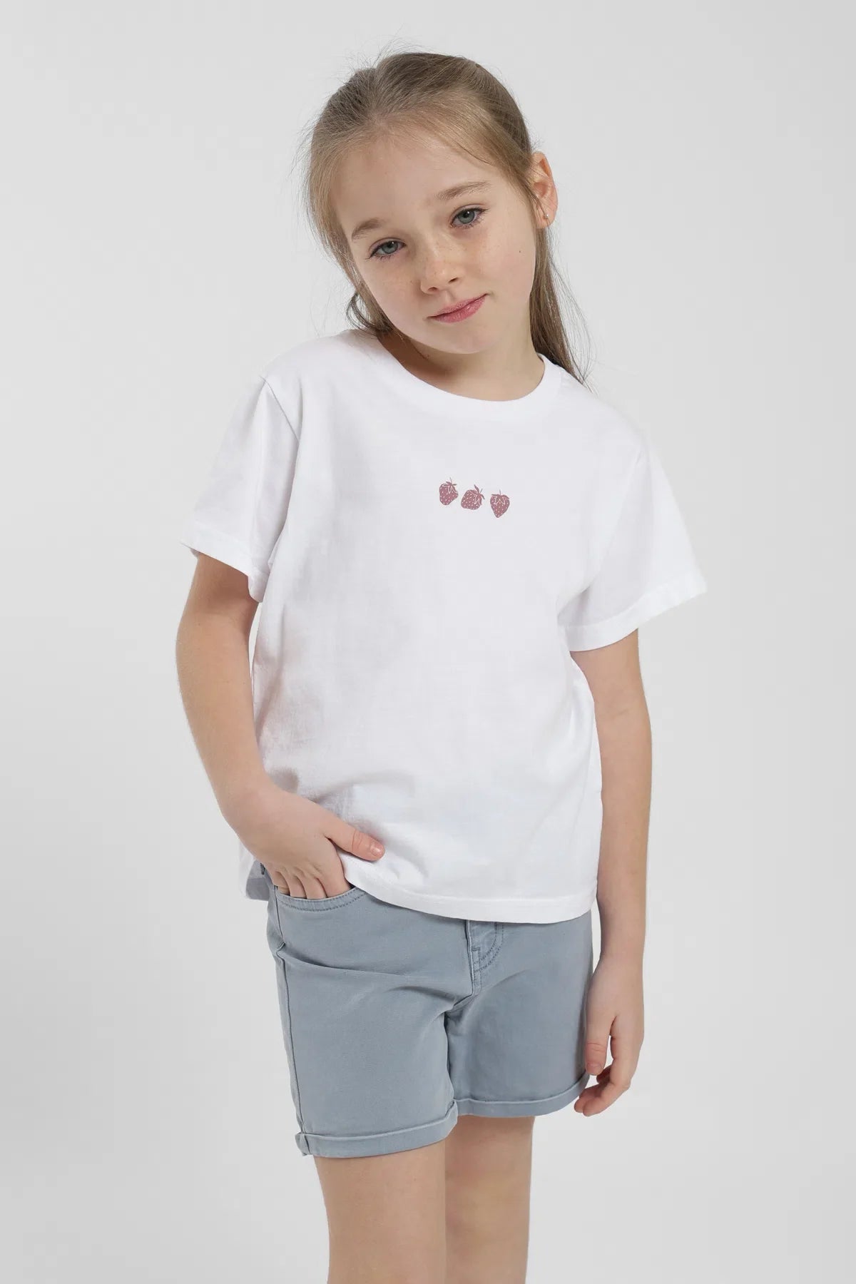 Polera Frutillas Kids blanco Froens