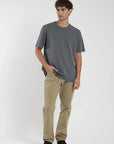 Polera manga corta hombre Plain heavy grafito