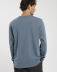 Polera manga larga hombre Plain heavy azul