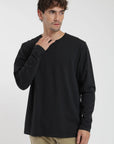 Polera manga larga hombre Plain heavy negro