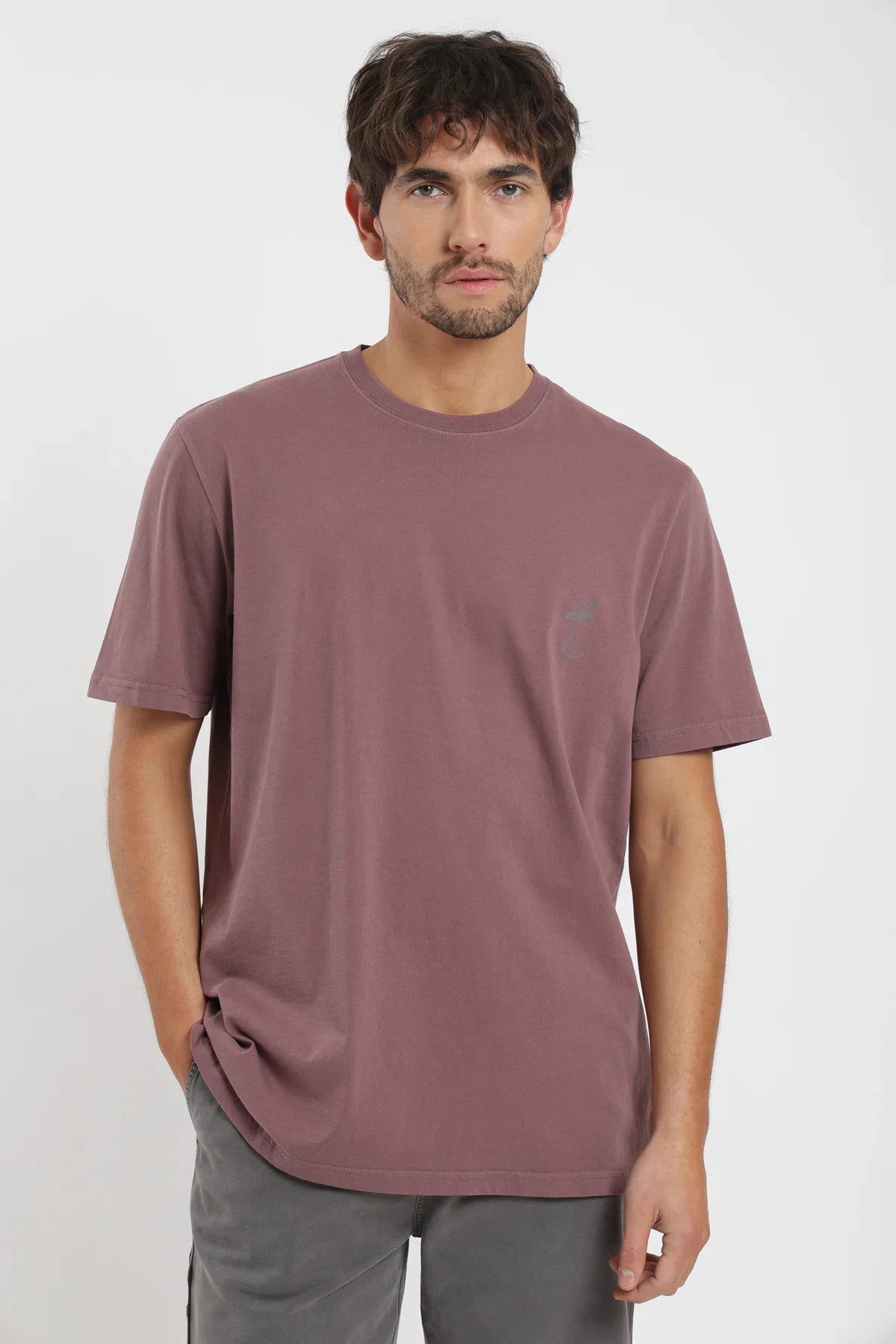 Polera manga corta hombre Manzana burdeo Froens