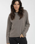 Polera manga larga mujer Agata café