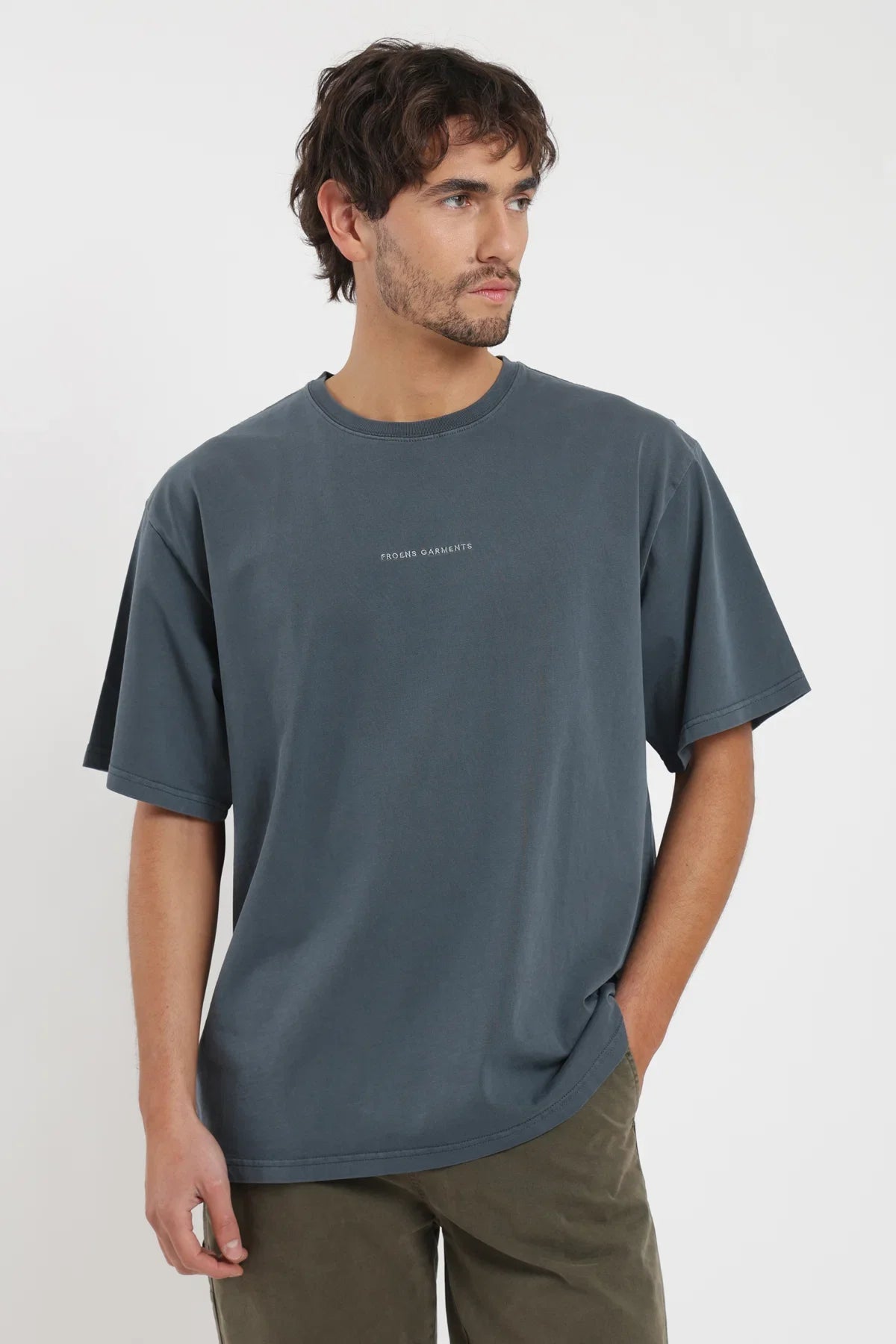 Polera manga corta hombre Oversize azul Froens