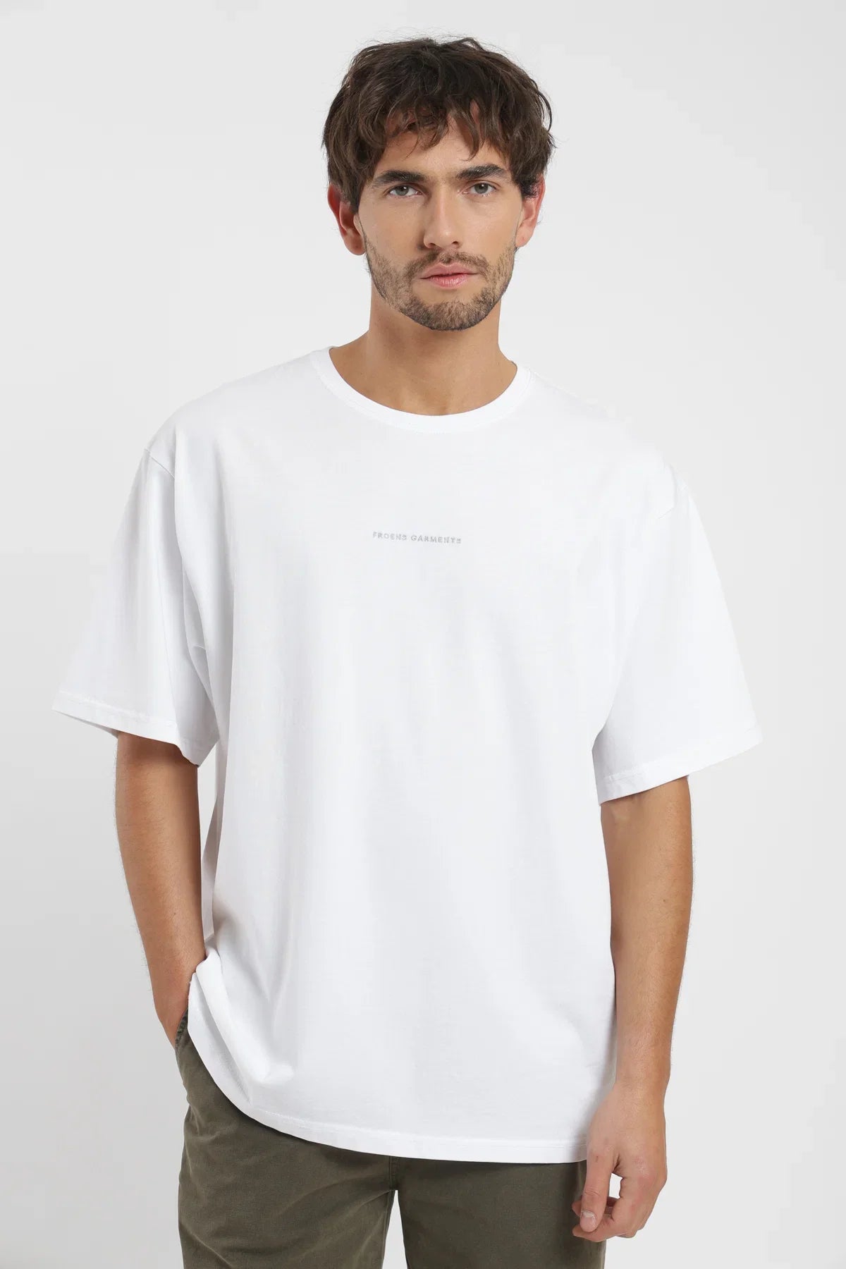Polera manga corta hombre Oversize blanco Froens