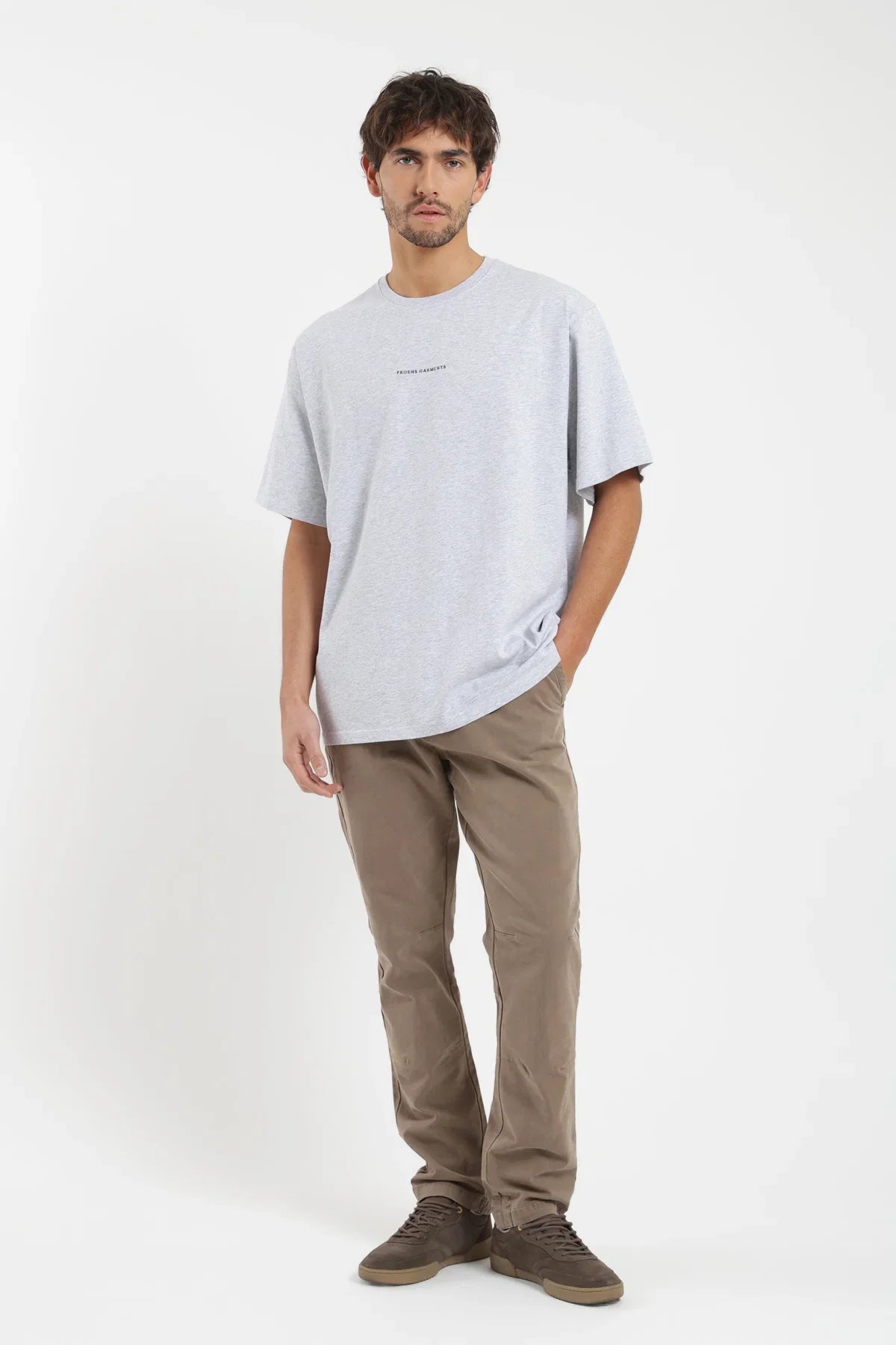 Polera manga corta hombre Oversize gris Froens