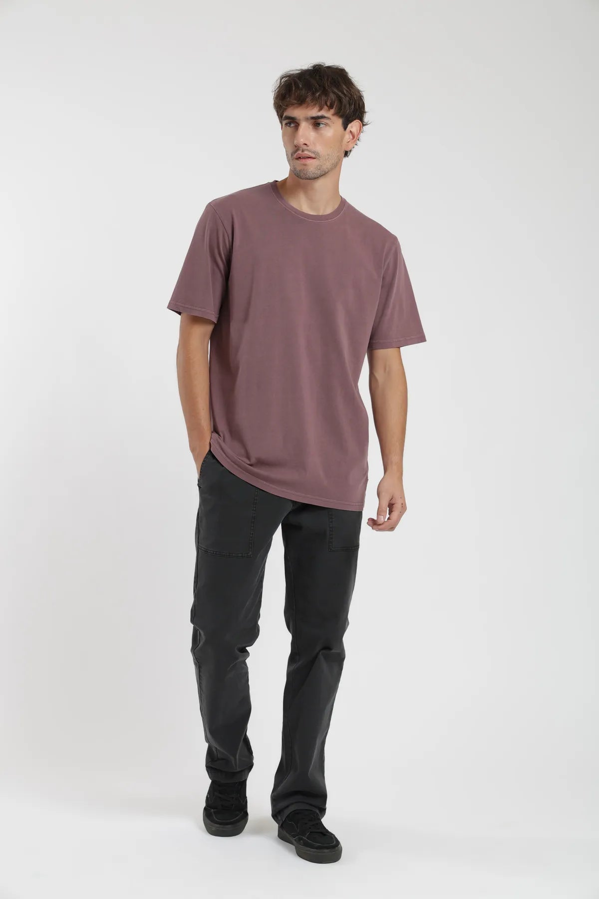 Polera manga corta hombre Plain burdeo - Algodón orgánico - Frøens