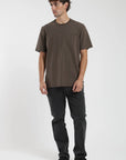 Polera manga corta hombre Bolsillo café