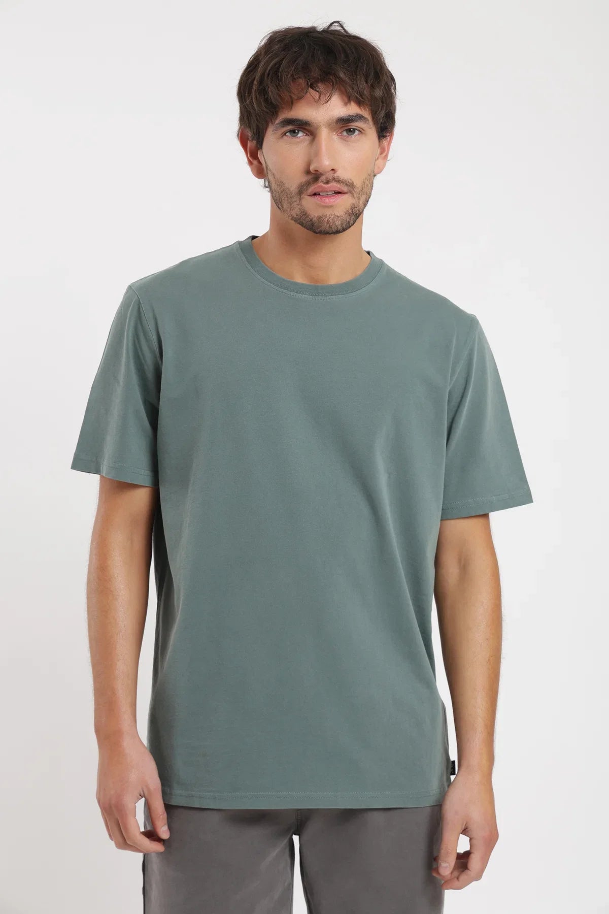 Polera manga corta hombre Plain verde oscuro Froens