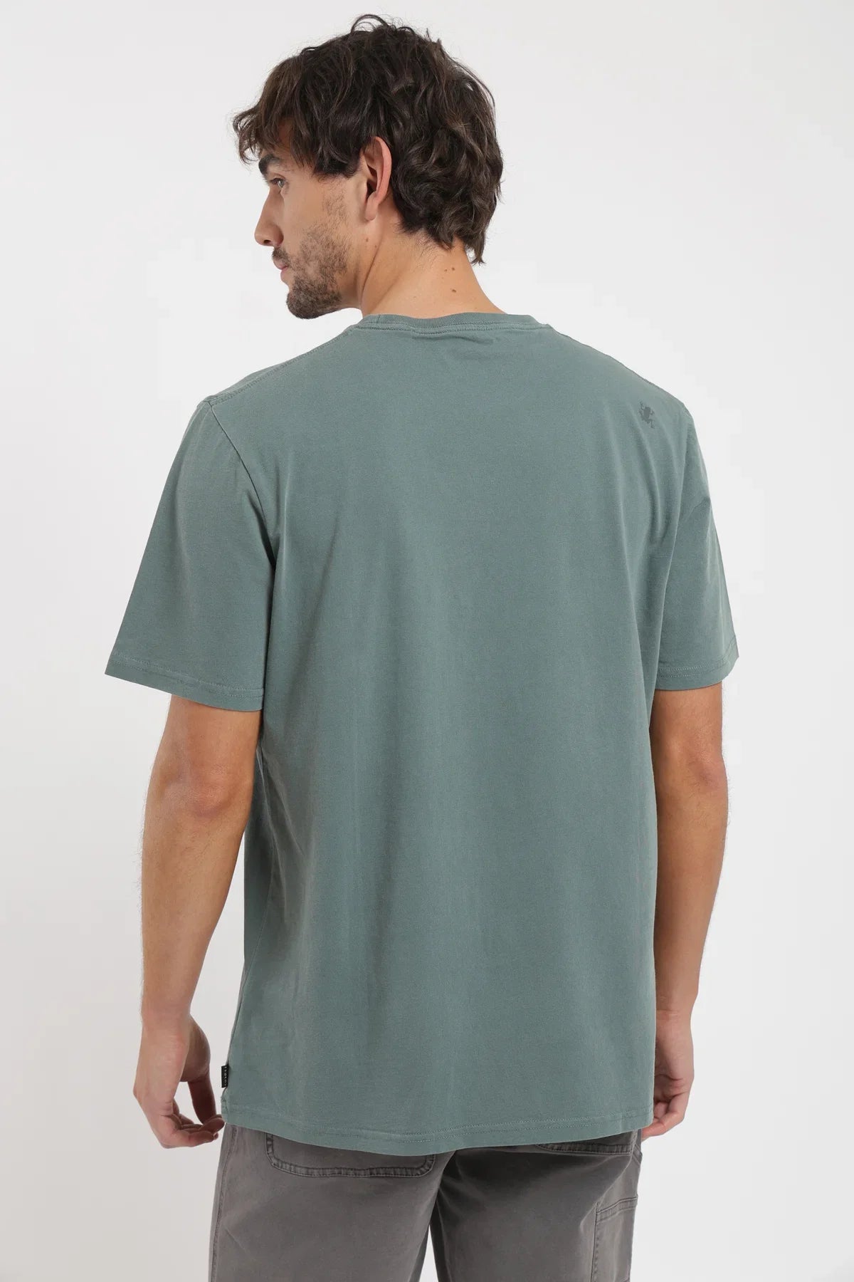 Polera manga corta hombre Plain verde oscuro Froens