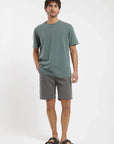 Polera manga corta hombre Plain verde oscuro Froens