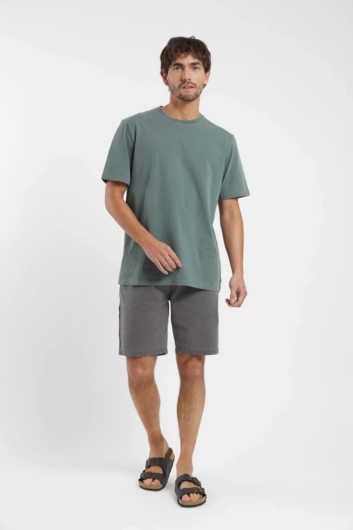 Polera manga corta hombre Plain verde oscuro Froens