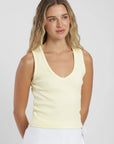 Polera sin mangas mujer lena amarillo Froens
