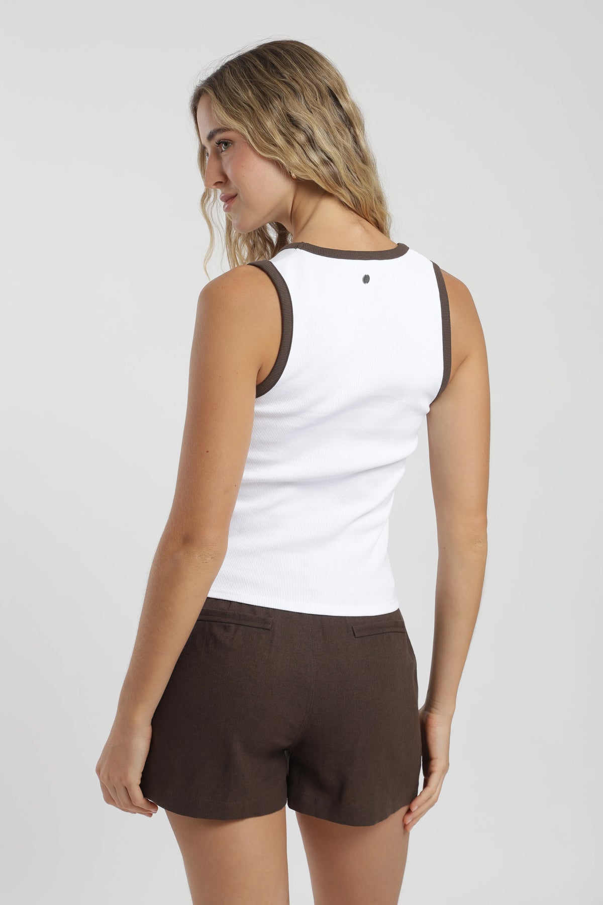 Polera sin mangas mujer lena blanco Froens
