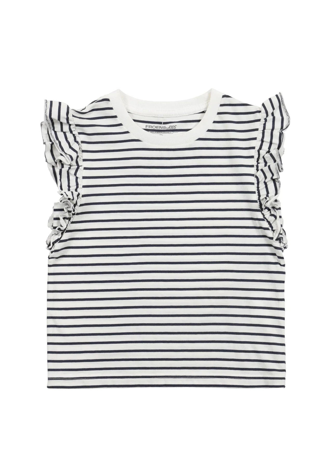 Polera manga corta kids Vuelos rayas azul
