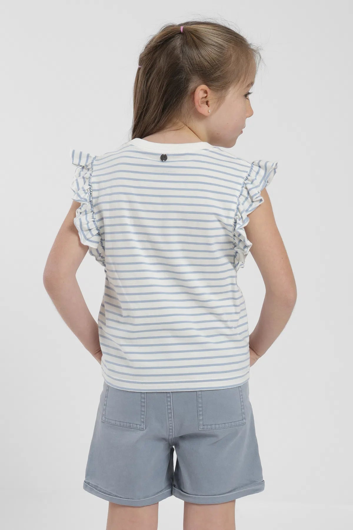 Polera Vuelos Kids rayas celeste Froens
