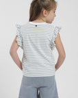 Polera Vuelos Kids rayas celeste Froens